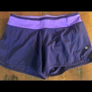 Lululemon Speed Shorts. Size 6 Purple EUC!